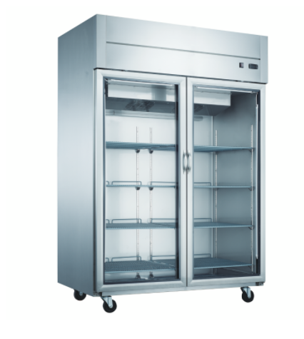 Dukers USA, D55AR-GS2, Two Glass Door Refrigerator