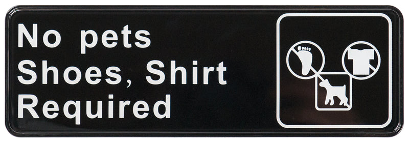 Winco, SGN-332, Sign, Compliance, 9" L, Black