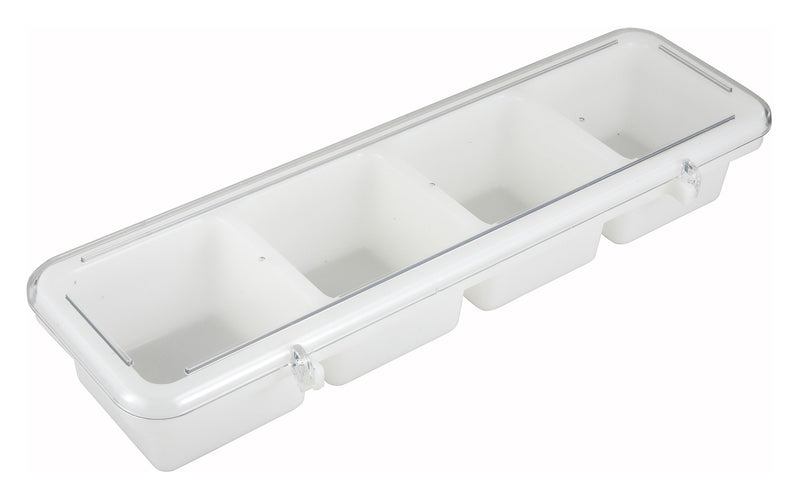 Winco, BC-4P, Bar Condiment Holder, White, Abs