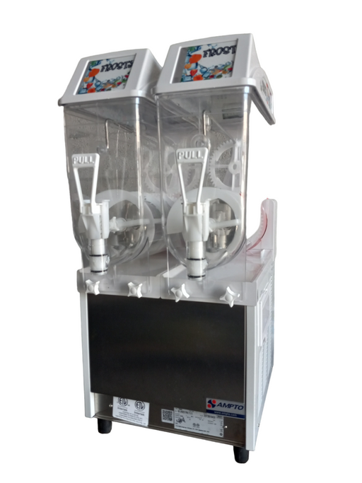 (REFURBISHED) AMPTO GRA122 Granita Machine 2 Tanks. 12 L ea. NSF/UL. Made in Italy