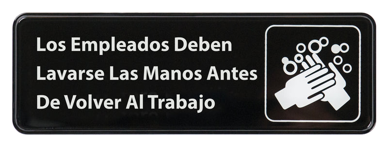 Winco, SGN-360, Sign, Compliance, 9" L, Black, Plastic