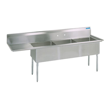BK Resources, BKS-3-1620-12-18LS, Sink, (3) Three Compartment