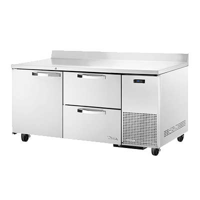 True Manufacturing, TWT-67D-2-HC~SPEC3, Refrigerated Counter, Work Top, 115V, (2) 12" X 20" X 8" Pans Per Drawer, 1 Door
