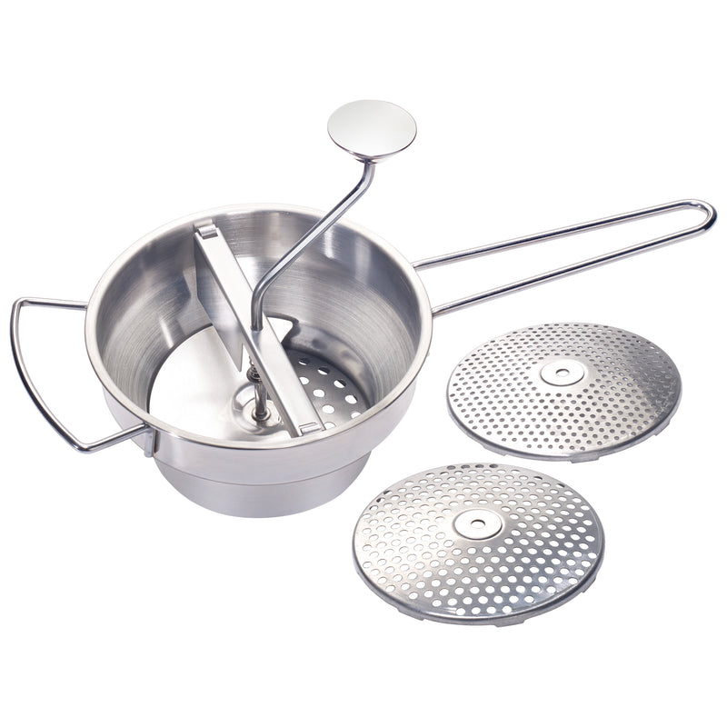Winco, SVM-3, Food Mill, Stainless Steel, 17.25" L