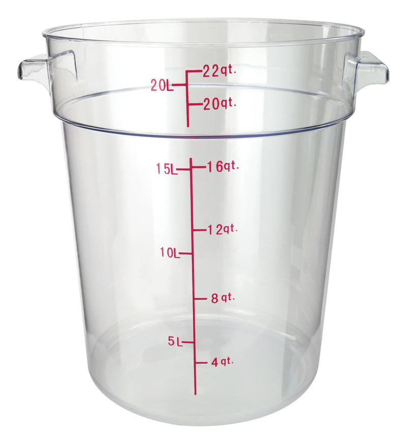 Winco, PCRC-22, Round Food Storage Containers, 22 Quart, Clear