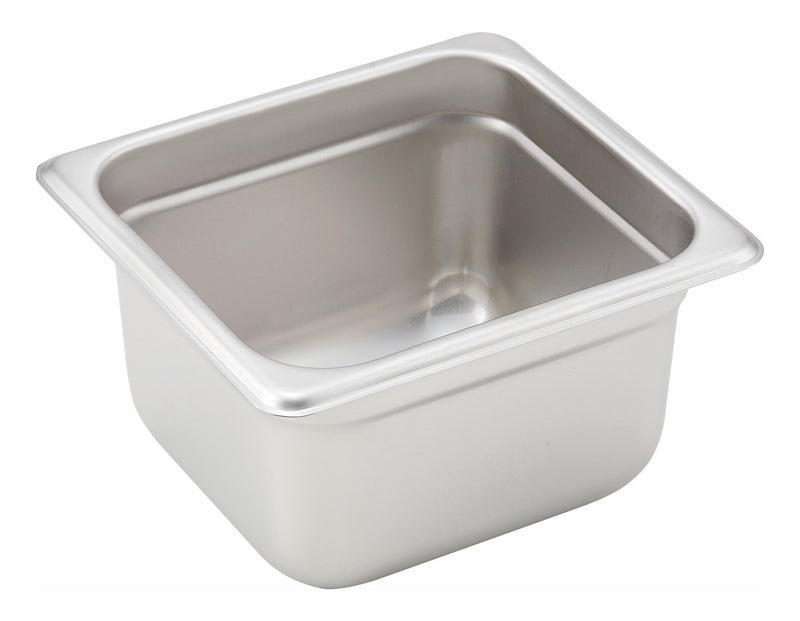 Winco, SPJH-604, Steam Table Pan, Stainless Steel, 1/6 Size