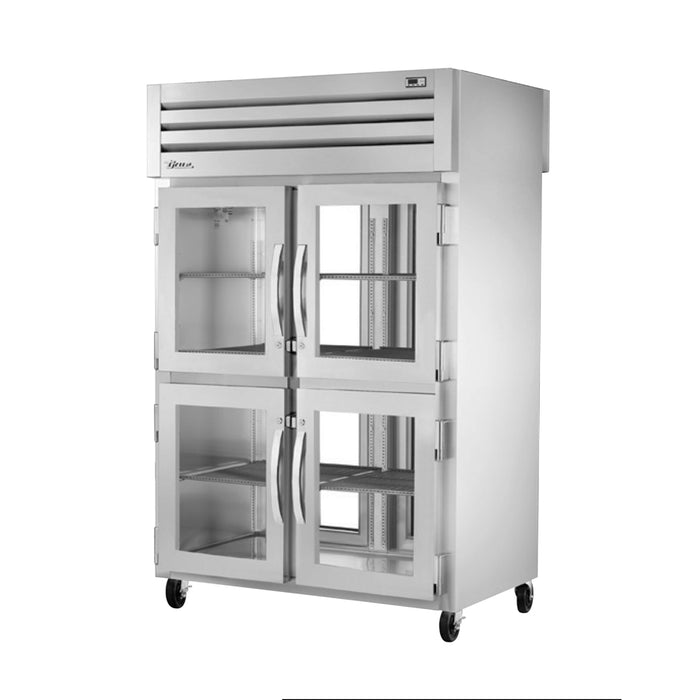True Manufacturing, STA2RPT-4HG-2G-HC, Refrigerator, Pass-Thru, 115V, Two-Section, Glass Doors