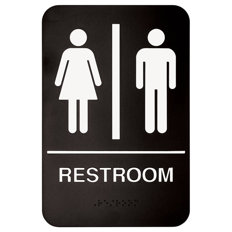 Winco, SGNB-603, Sign, Compliance, 6" L, Black