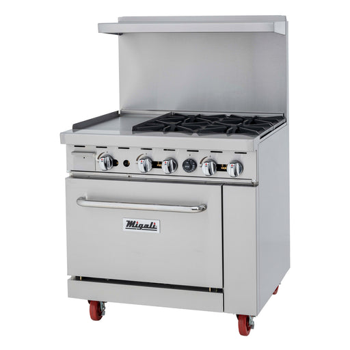 Migali, C-RO4B-12GL-NG, Commercial Range with Oven