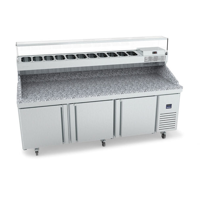 Infrico, IUC-MR93-GT COMBO, Granite Top Pizza Prep Table