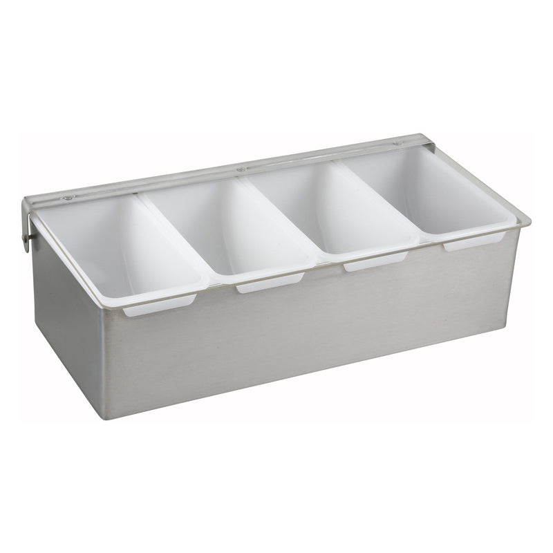 Winco, CDP-4, Condiment Caddy, Countertop Organizer, Stainless Steel