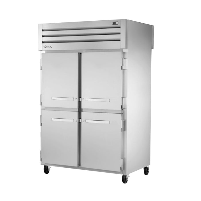 True Manufacturing, STA2RPT-4HS-2S-HC, Refrigerator, Pass-Thru, 115V, Two-Section, Stainless Steel Door