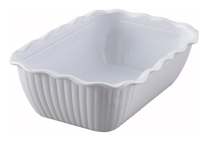Winco, CRK-10W, Salad Crock, Plastic, White, Rectangular