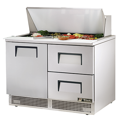 True Manufacturing, TFP-48-18M-D-2-HC, Refrigerated Counter, Mega Top Sandwich / Salad Unit, 115V, (1) 12" X 20" X 6"D Pan, 1 Door