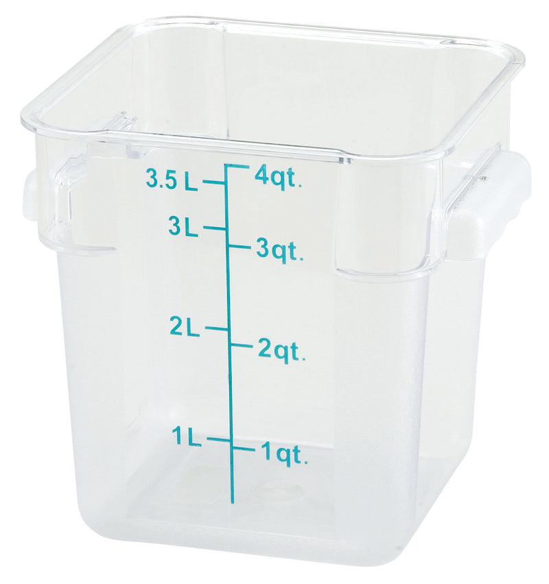 Winco, PCSC-4C, Square Food Storage Containers, 4 Quart, Clear
