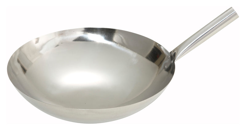 Winco, WOK-16N, Wok Pan, Stainless Steel