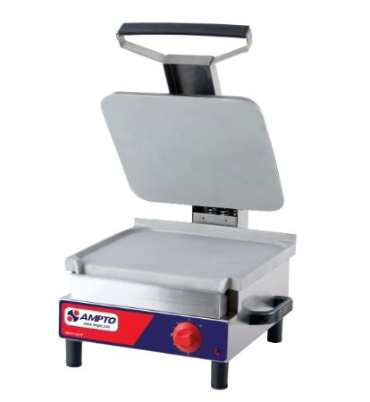 AMPTO SASL-G Single GAS Sandwich Grill 12'' x 13-3/4'' Flat