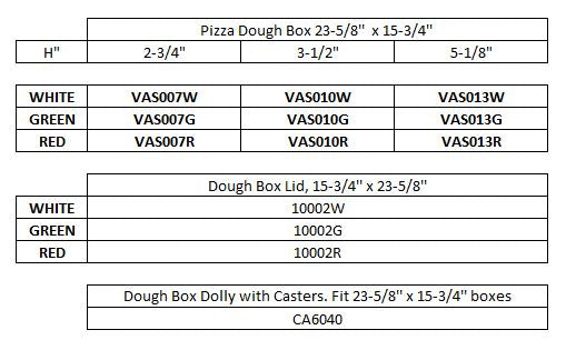 AMPTO VAS007G Pizza Dough Box 23-5/8'' x 15-3/4'' x 2-3/4''. Green