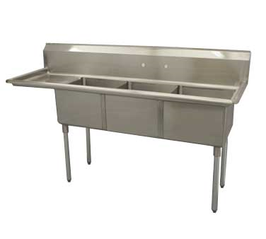 Serv-Ware, E3CWP1818L-18, Sink, (3) Three Compartment