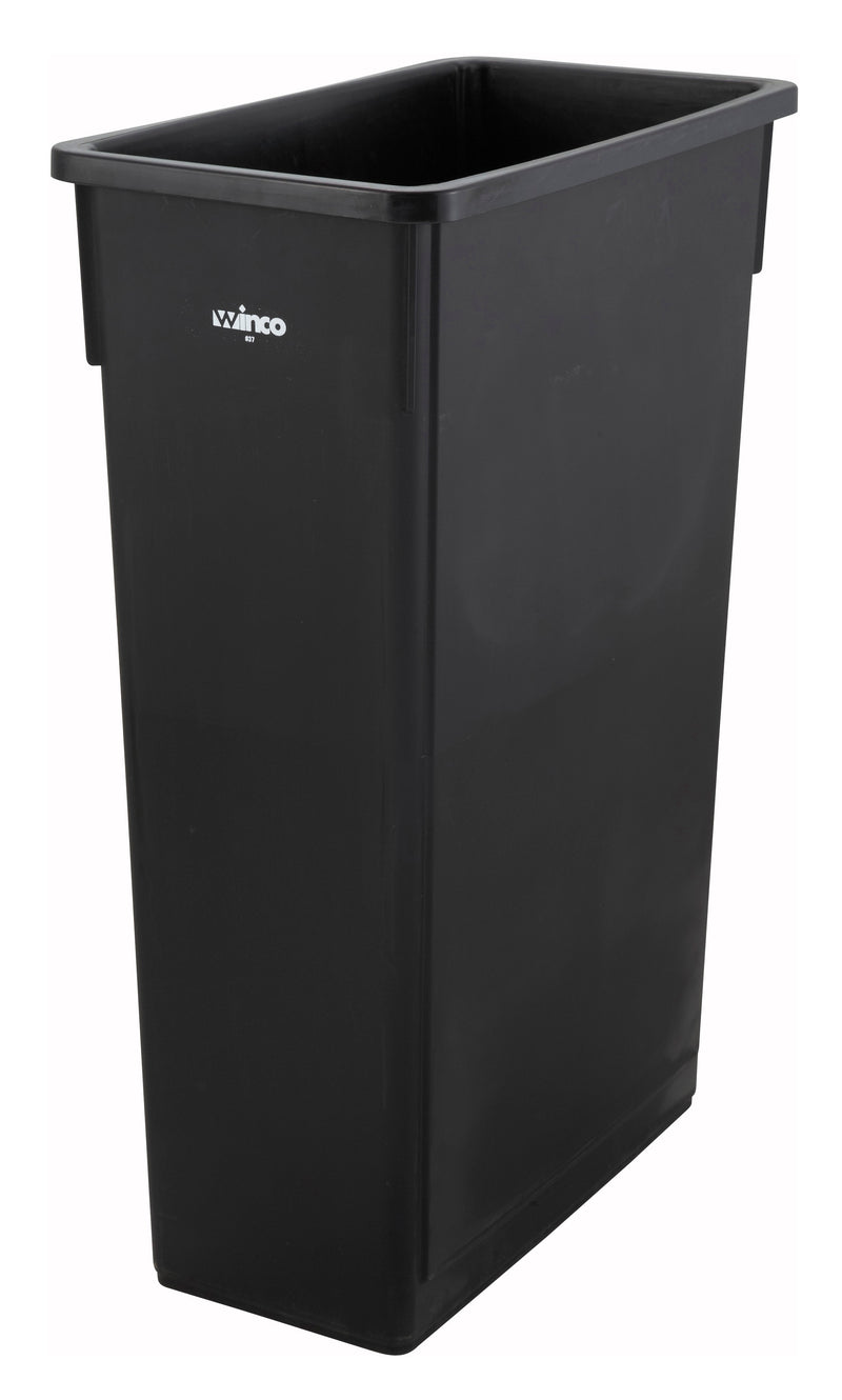 Winco, PTC-23K, Trash Receptacle, Indoor, 23 Gallon, Plastic, Black