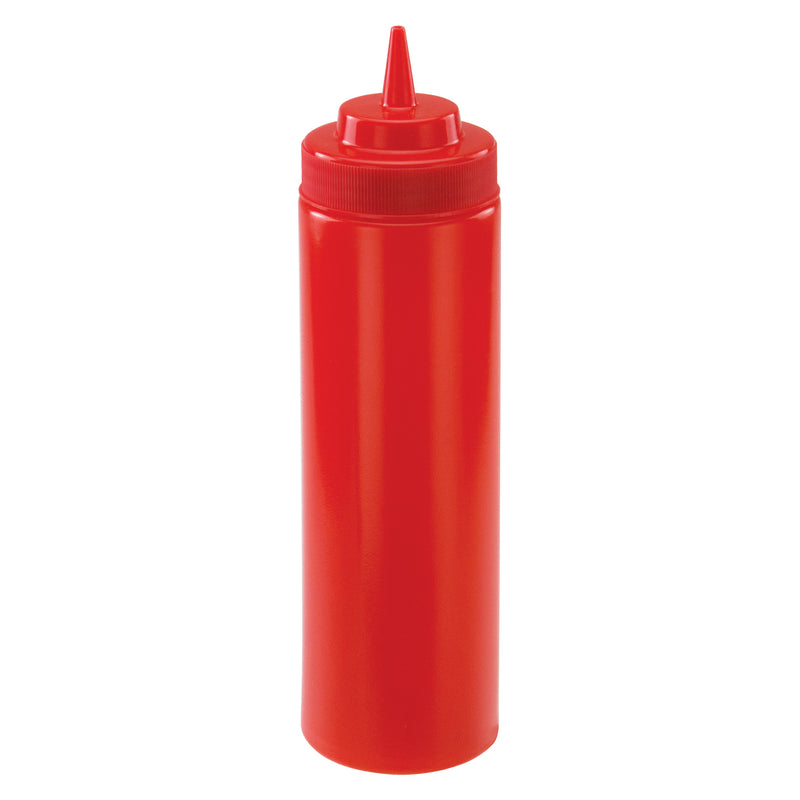 Winco, PSW-24R, Squeeze Bottle, Wide Mouth, Plastic