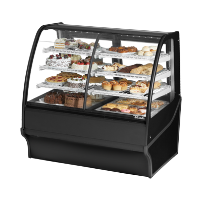 True Manufacturing, TDM-DZ-48-GE/GE-B-W, Display Case, Refrigerated/Non-Refrig