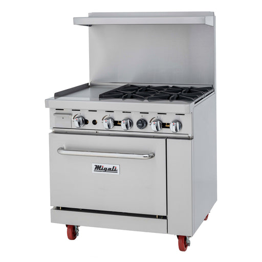 Migali, C-RO4B-12GL-LP, Commercial Range with Oven