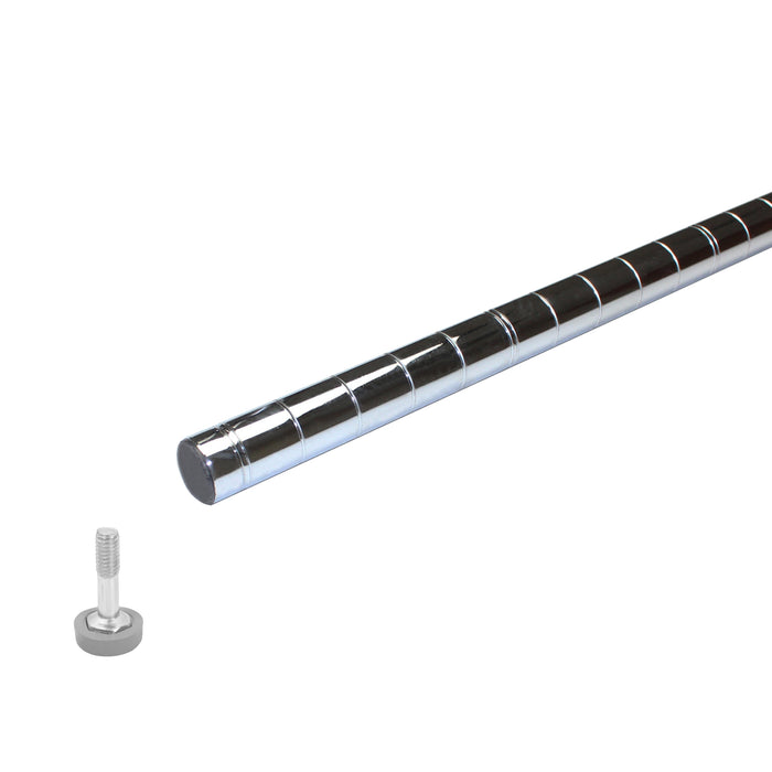 Thunder Group, CMPC086, Shelving; Chrome Post with Leveling Foot