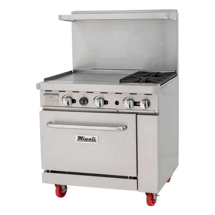 Migali, C-RO2B-24GL-NG, Commercial Range with Oven