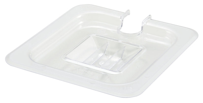 Winco, SP7600C, Food Pan Cover, Plastic, 1/6 Size, Slotted, Polycarbonate