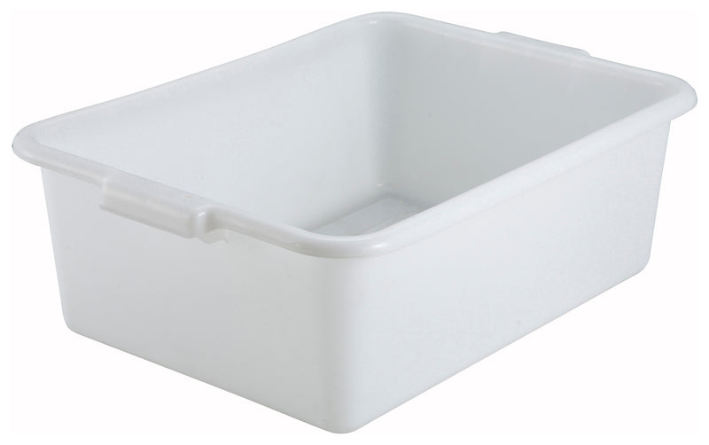 Winco, PL-7W, Bus Box / Tub, 21.5" L, White, Polypropylene