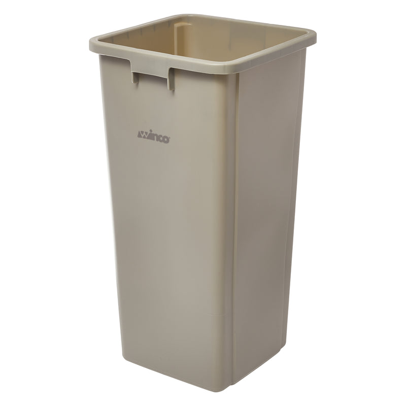 Winco, PTCS-23BE, Trash Cans & Accessories, 23 Gallon, Square, Beige