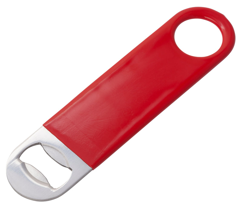 Winco, CO-301PR, Bottle Cap Opener, Handheld, Red, Stainless Steel