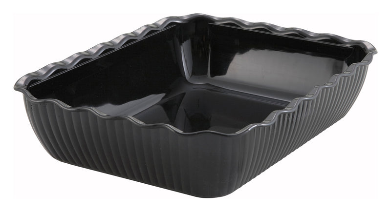 Winco, CRK-13K, Salad Crock, Plastic, Black, Rectangular