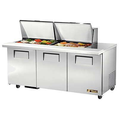 True Manufacturing, TSSU-72-24M-B-ST-HC, Refrigerated Counter, Mega Top Sandwich / Salad Unit