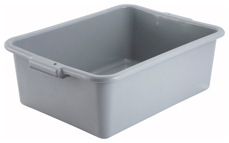 Winco, PL-7G, Bus Box / Tub, 21.5" L, Gray, Polypropylene